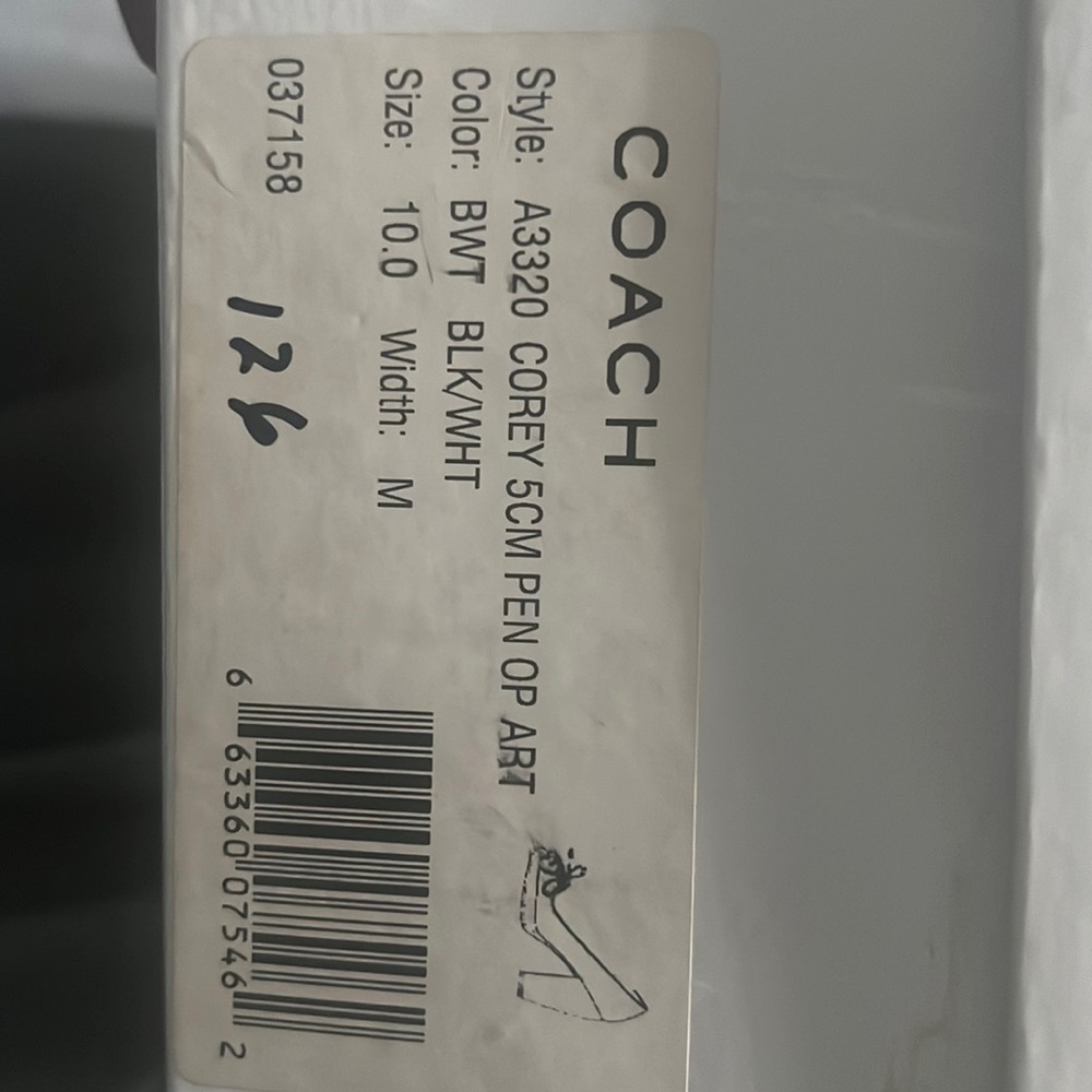 Coach Heels size 10 Black and White